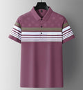 Men's Pink Lining Regular Fit Half Sleeve T-Shirt - Goamen