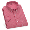 Men's Red Checked Half Sleeve Shirt - Goamen