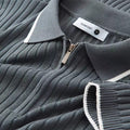 Men's Grey Woolan Zip Half Sleeve T-Shirt - Goamen